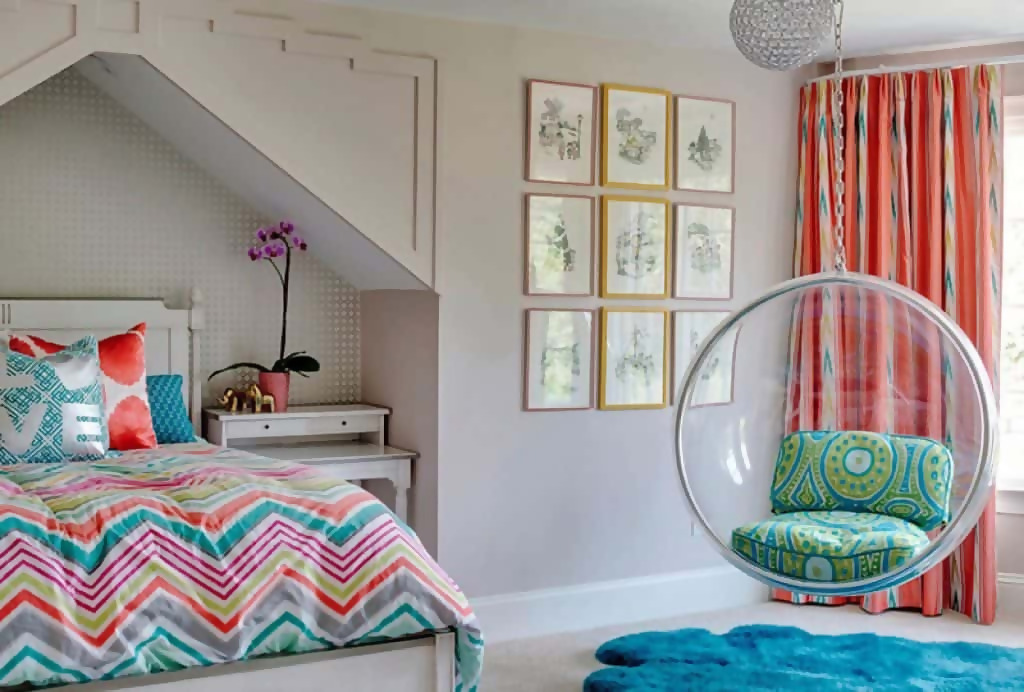 Teen Girl Scout bedroom with a hammock